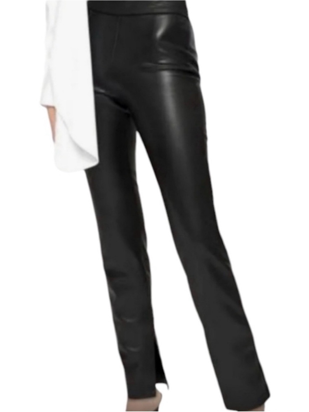 Dynamite Black Faux Leather Straight Leg Pants NWT Size 8